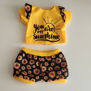 Doll Clothes Set 14 - 16 Inch | Yellow Sunflower Baby Outfit